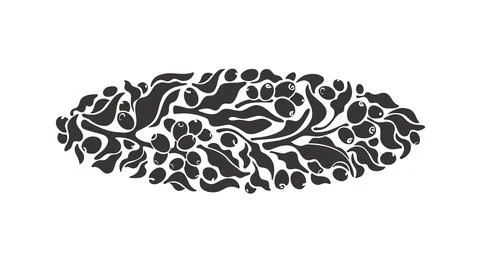 Coffee label. Vector tree, bean. Graphic design Stock Illustration