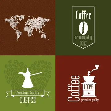 Coffee labels and badges. Stock Illustration