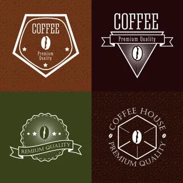 Coffee labels and badges. Stock Illustration