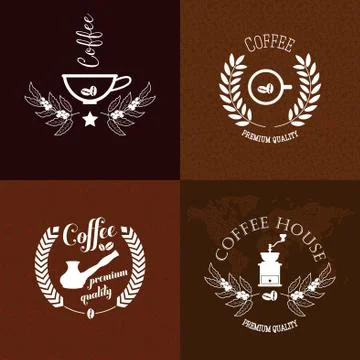 Coffee labels and badges. Stock Illustration