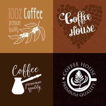 Coffee labels and badges. Stock Illustration