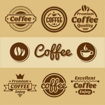 Coffee labels and badges 库存插图