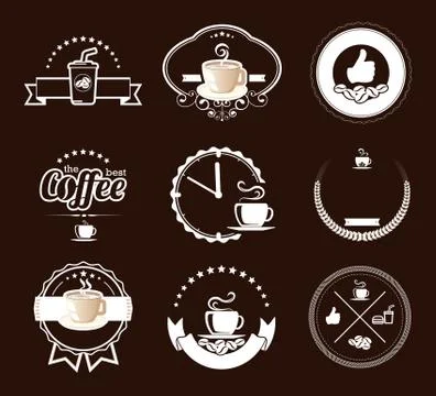Coffee labels collections Stock Illustration