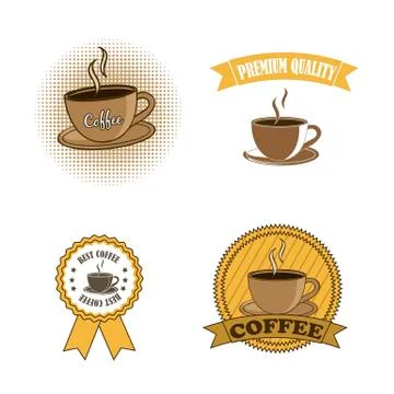 Coffee labels isolated over white background. vector illustration Illustrazione stock
