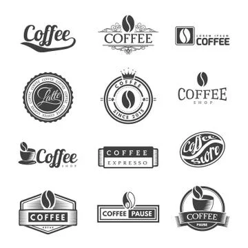 Coffee Labels Logo Stock Illustration