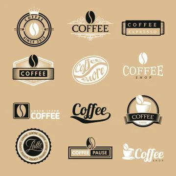 Coffee Labels Logo Stock Illustration