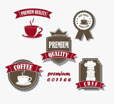 Coffee labels over gray background. vector illustration Stock-Illustration