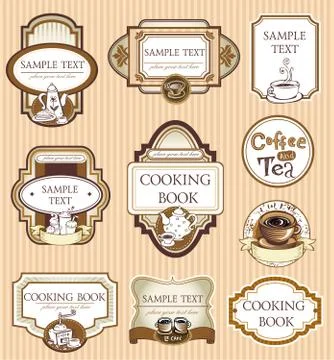 Coffee lables Stock-Illustration