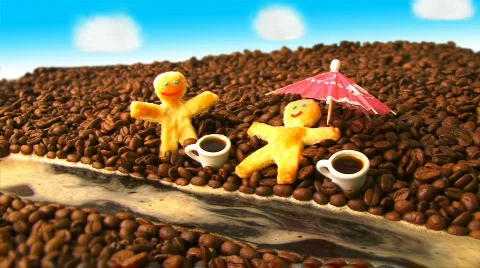 Coffee Landscape and Plane Stockbeeldmateriaal 839861