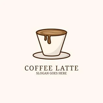 Coffee late logo design template, can use for your trademark, branding identi Stock Illustration