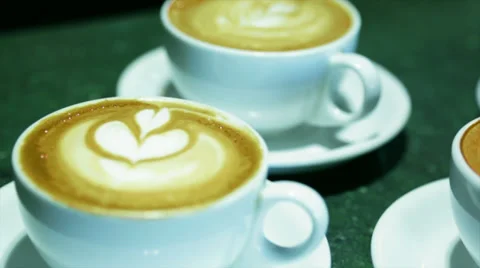 Coffee latte art Stock Footage 32499595