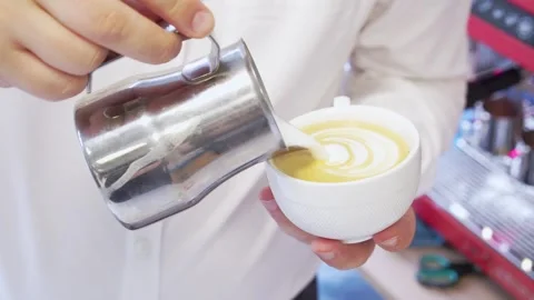Coffee. Latte art Stock Footage 286838924