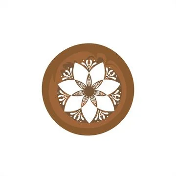 Coffee latte art mix vector logo and icon Stock Illustration