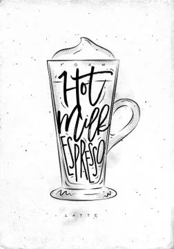 Coffee latte cup Stock Illustration