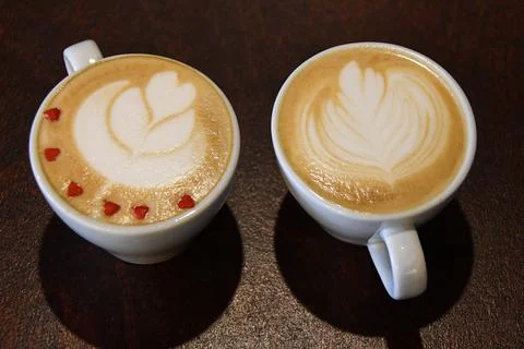Coffee latte in cup Stock Photos