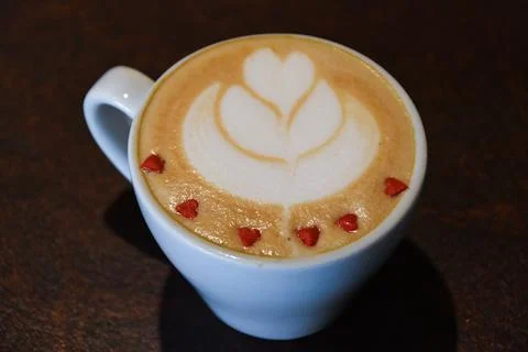 Coffee latte in cup Stock Photos