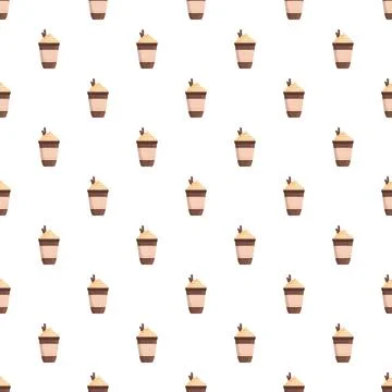 Coffee latte cup seamless pattern background 스톡 일러스트