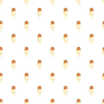Coffee latte drink with cream repeating seamless pattern Illustrazione stock