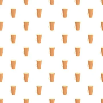 Coffee latte drink cups seamless pattern background Stock Illustration