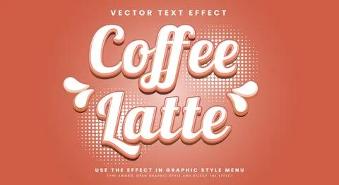 Coffee Latte editable text effect template イラスト素材