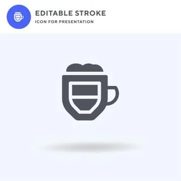 Coffee Latte icon vector, filled flat sign, solid pictogram isolated on white Stock Illustration