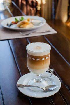 Coffee on latte table Stock Photos
