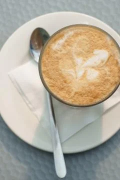 Coffee latte top down view Stock Photos
