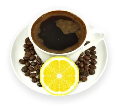 Coffee with lemon Stock Photos