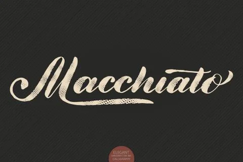 Coffee lettering. Vector hand drawn calligraphy Macchiato. Elegant modern Stock Illustration