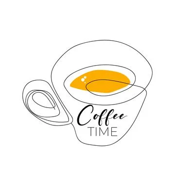 Coffee line art vector design Stock Illustration