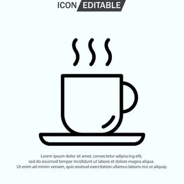 Coffee line icon, outline vector logo illustration Stock Illustration