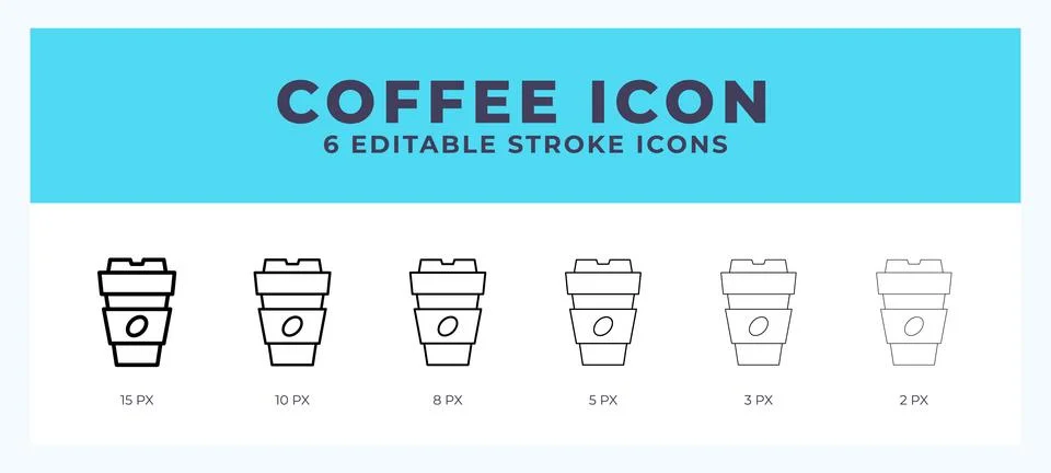 Coffee line icon vector illustration in trendy style. Stockillustratie