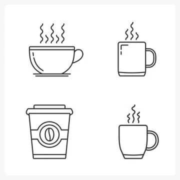 Coffee Line Icons Stock Illustration