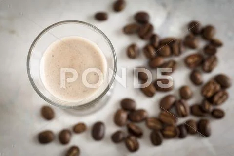 Coffee Liqueur And Coffee Beans