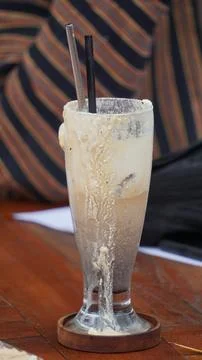 Coffee with liquid on the table Stock Photos