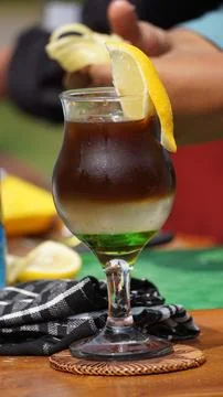Coffee with liquid on the table Stock Photos