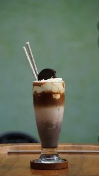 Coffee with liquid on the table Foto stock