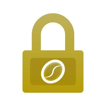 Coffee lock logo design template icon Stock Illustration