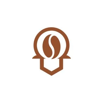 Coffee logo coffee bean coffee shop symbol design, graphic, minimalist.logo Stock Illustration