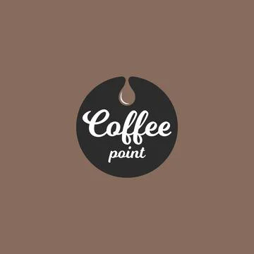 Coffee logo with coffee drop vector background Stock Illustration