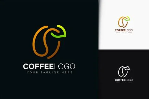 Coffee logo design with gradient Stock Illustration