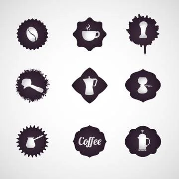 Coffee logo design icon vector set Illustrazione stock