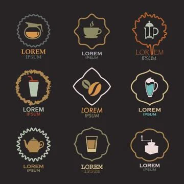 Coffee logo design icon vector set Illustrazione stock