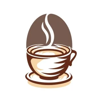 Coffee Logo design vector illustration. Vintage Coffee Logo vector design con Stock Illustration