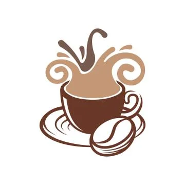 Coffee Logo design vector illustration. Vintage Coffee Logo vector design con Stock-Illustration