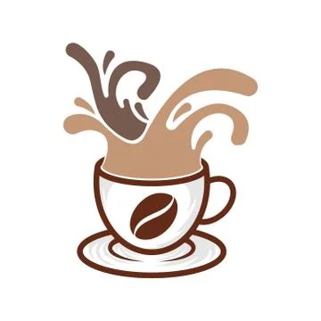 Coffee Logo design vector illustration. Vintage Coffee Logo vector design con Stock Illustration