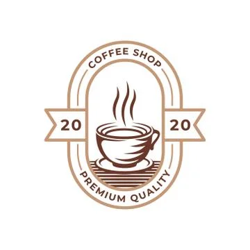 Coffee Logo design vector illustration. Retro Vintage Coffee Logo vector desi Stock Illustration