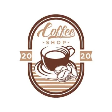 Coffee Logo design vector illustration. Retro Vintage Coffee Logo vector desi Stock Illustration