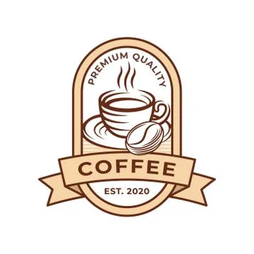 Coffee Logo design vector illustration. Retro Vintage Coffee Logo vector desi Stock Illustration