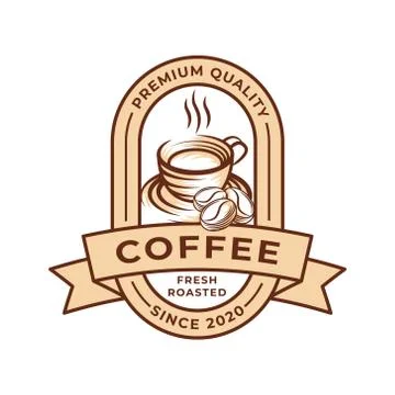 Coffee Logo design vector illustration. Retro Vintage Coffee Logo vector desi Stock Illustration